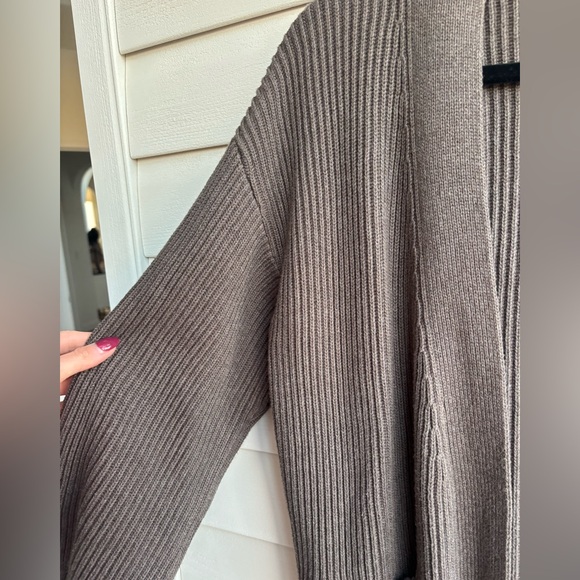 Quince Brown Cotton Oversized Cardigan - Picture 5 of 13